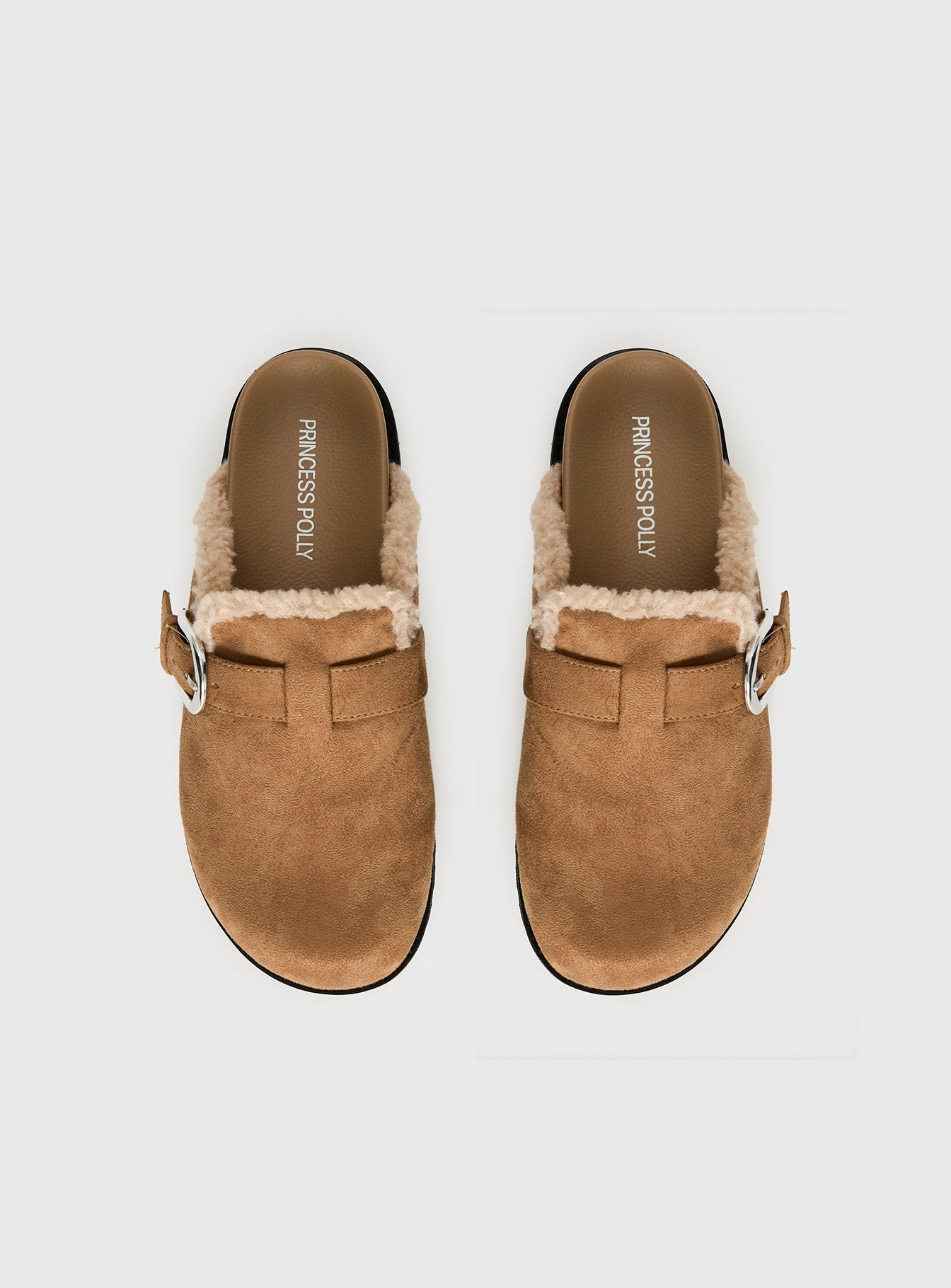Raxton Faux Suede Clogs Brown