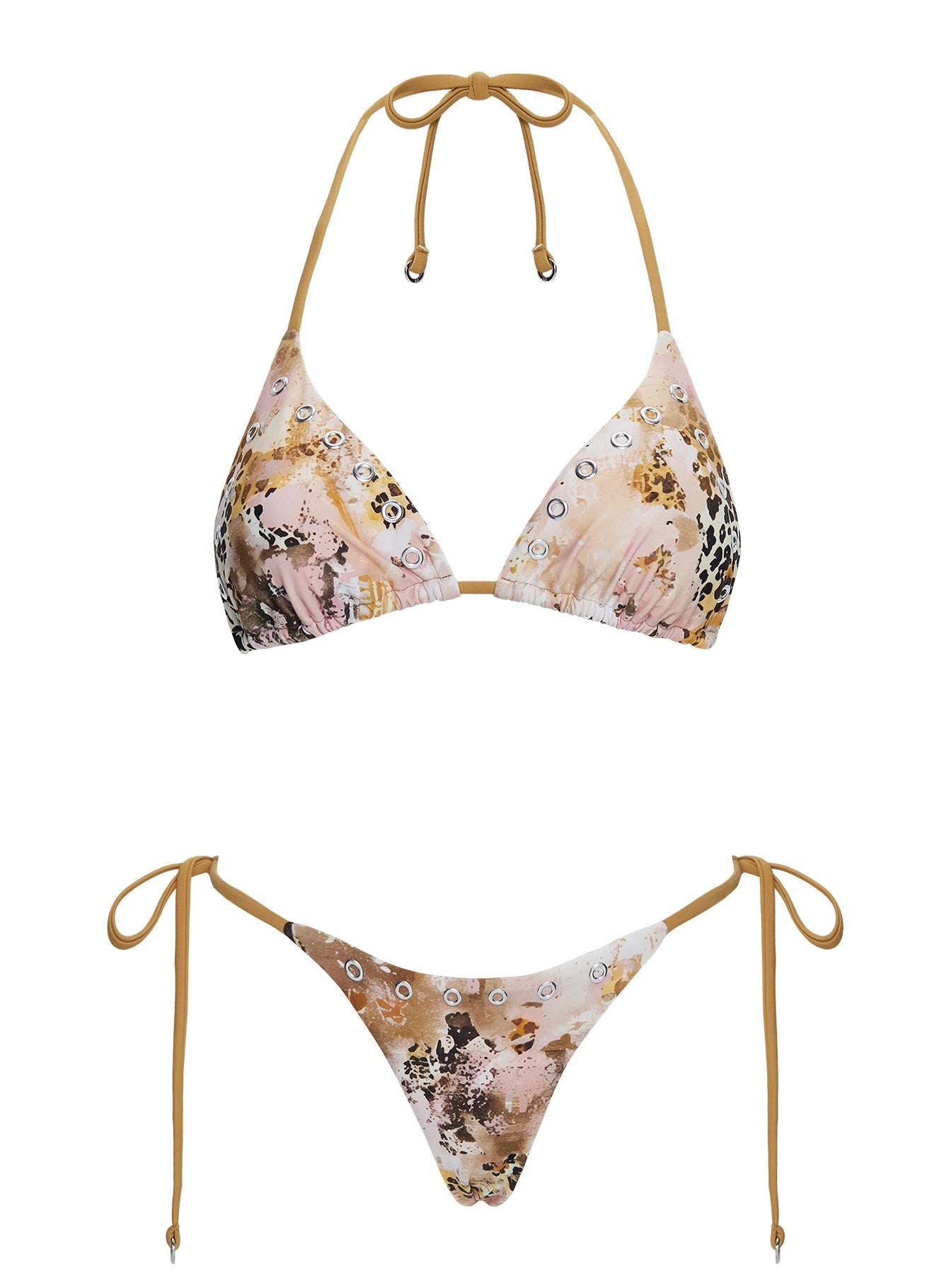 Noxie Tie Side Bikini Bottom Leopard Multi