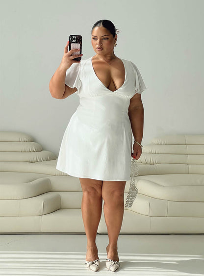 Florie Corset Mini Dress White Curve