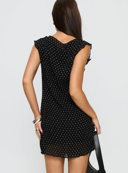 Mariner Mini Dress Noir Polka