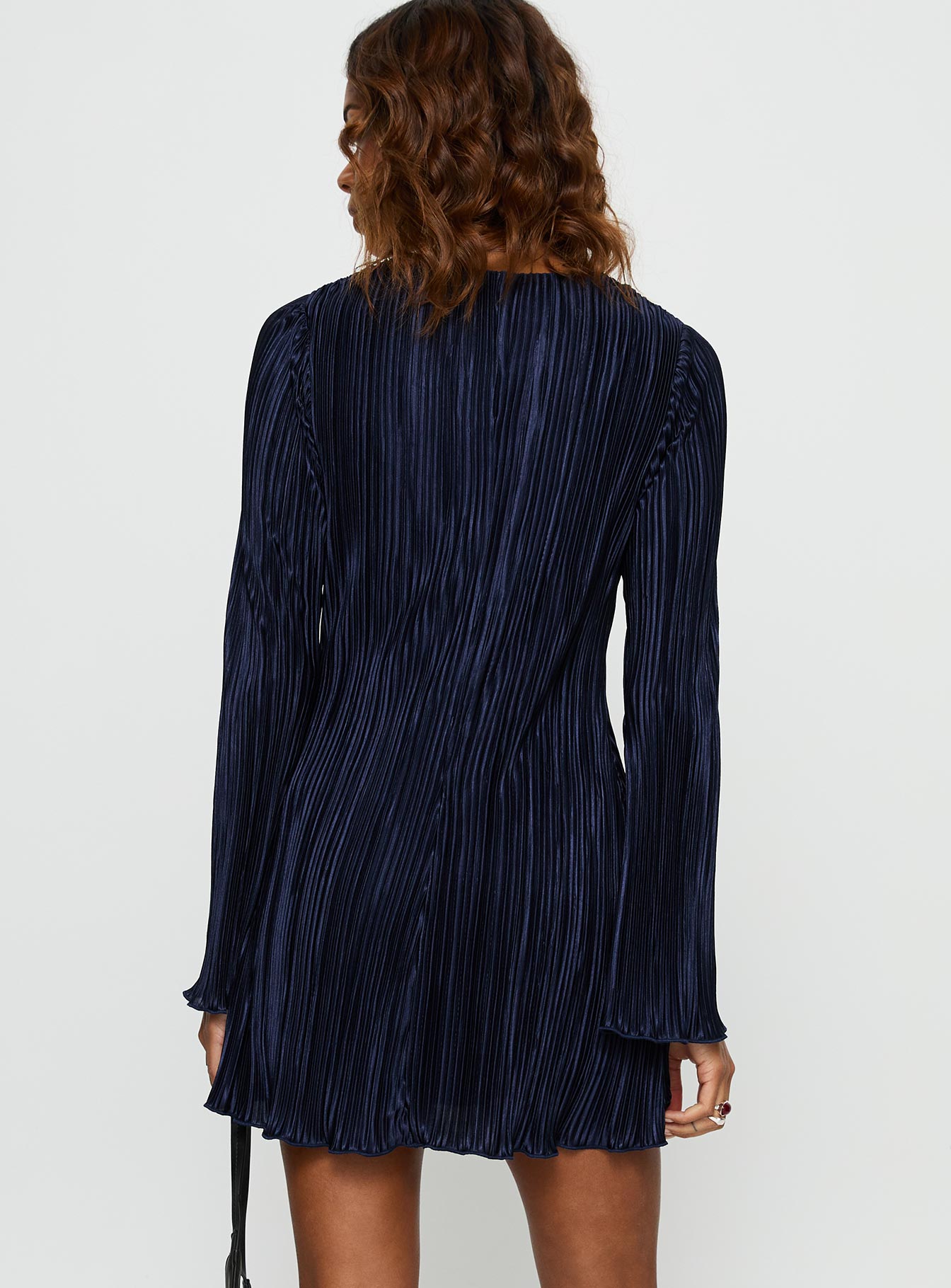 Malop Long Sleeve Mini Dress Navy