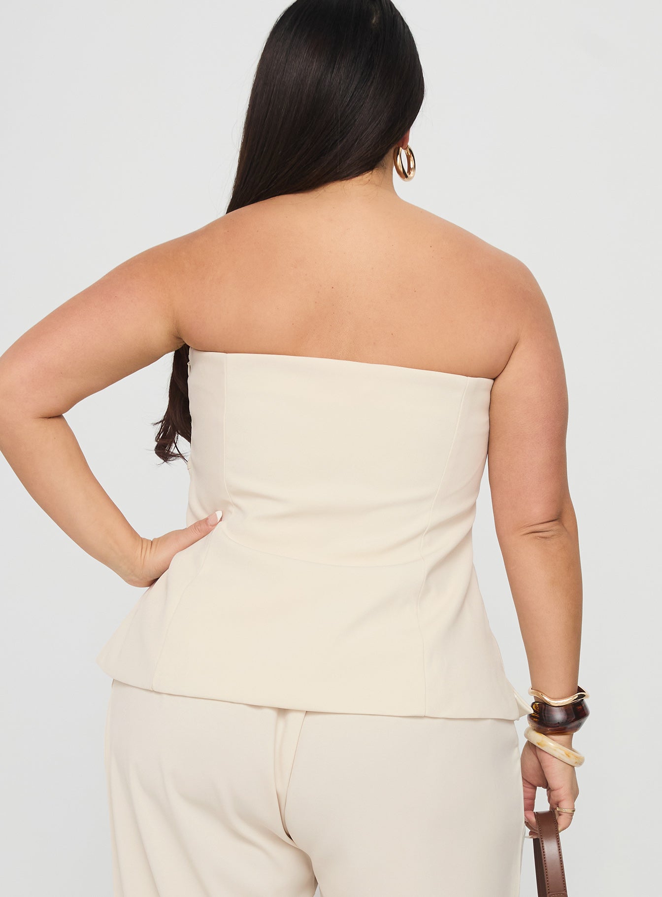 Irresistible Strapless Top Cream Curve